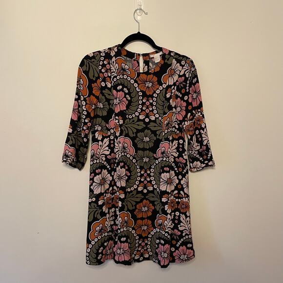H&M 8 floral AOP contemporary boho mini dress  multicolor bohemian summer - Picture 1 of 7